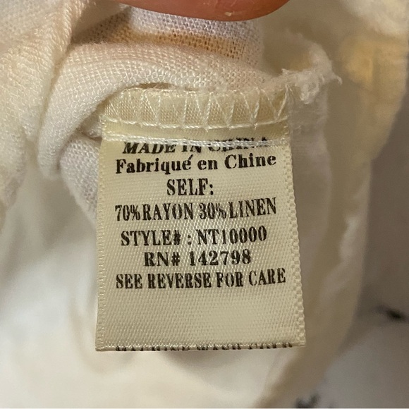 New In Linen Blend Flounce Shoulder Tank Top Size L - Picture 4 of 6